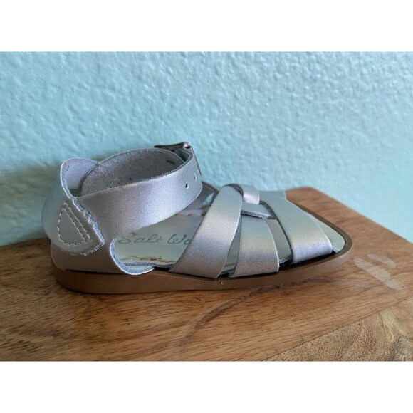 Salt Water Sandals Girls Child Children Silver Sandals Size 3‎ - Picture 2 of 8